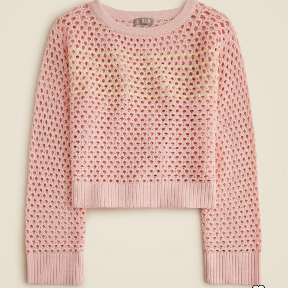 J. Crew Pink Open-Knit Sweater